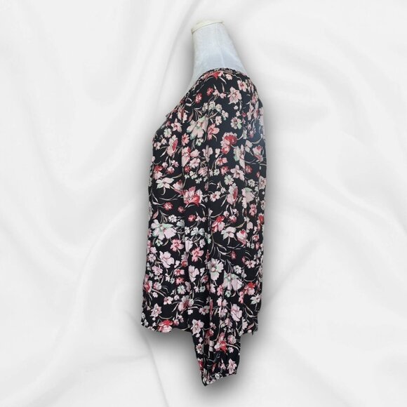 Sanctuary Womens Floral Long Sleeve Black Multicolor - Peasant, Bohemian - Med - Picture 2 of 8